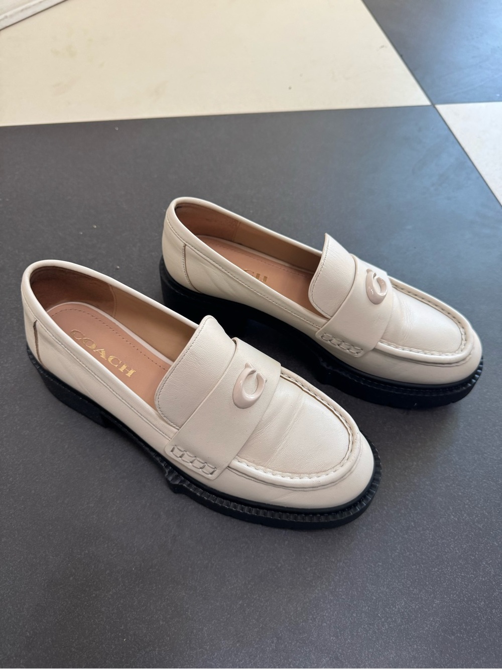 Coach Chalk/White Women’s Leah Platform Loafer - Picture 3 of 9